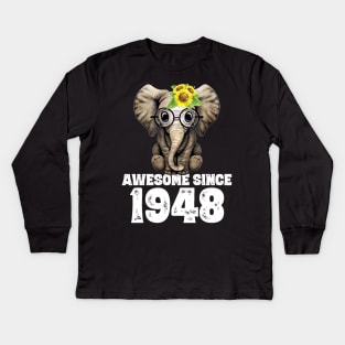 Awesome since 1949 71 Years Old Bday Gift 71th Birthday Kids Long Sleeve T-Shirt